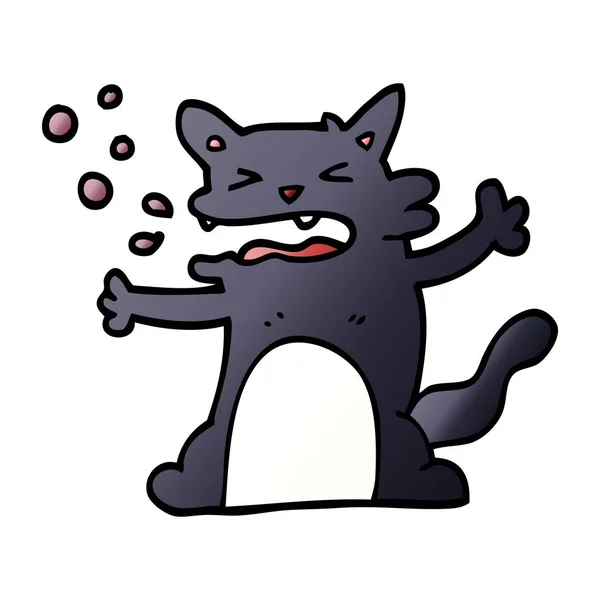 Cartoon Doodle Hiccuping Kat — Stockvector