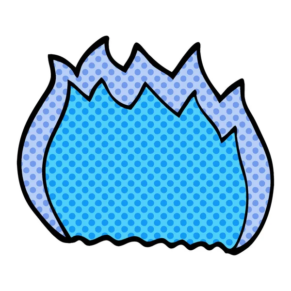 çizgi film doodle mavi alev