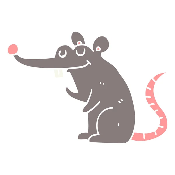 Piatto Ratto Cartone Animato Stile Colore — Vettoriale Stock