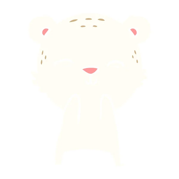 快乐扁平颜色风格动画片北极熊 — 图库矢量图片