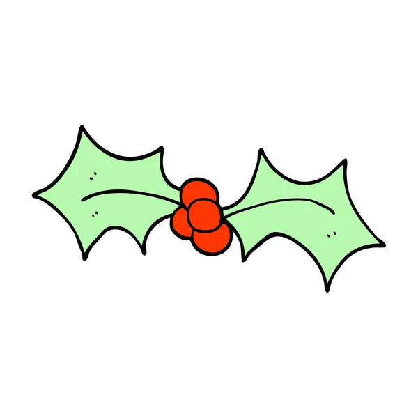 Kreslený Doodle Christmas Holly — Stockový vektor