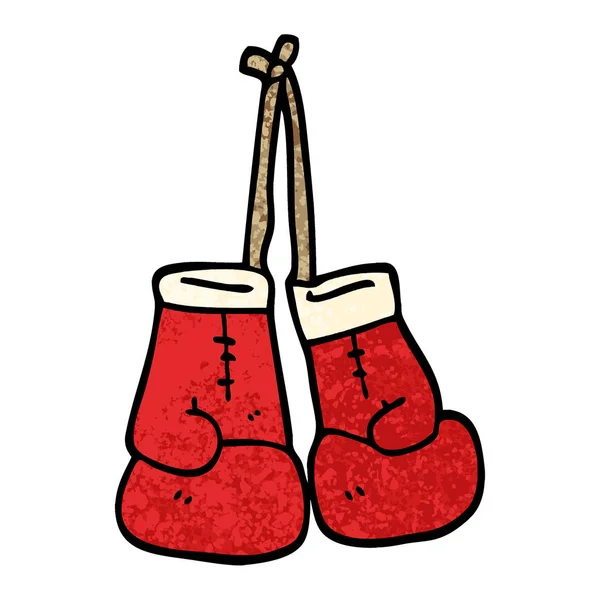 Grunge Textured Illustration Cartoon Boxing Gloves — Stock Vector