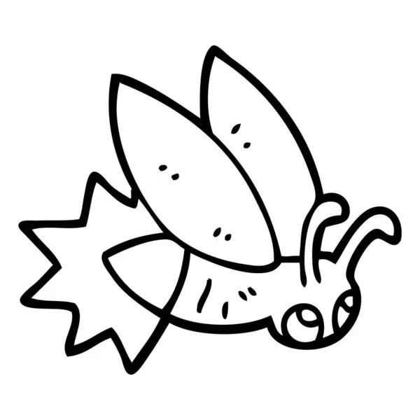 Lijntekening Cartoon Firefly — Stockvector