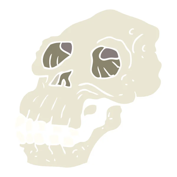 古代の頭蓋骨のフラット カラー イラスト — ストックベクタ