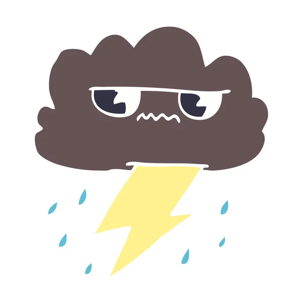 Dessin Animé Doodle Tonnerre Nuage Météo — Image vectorielle