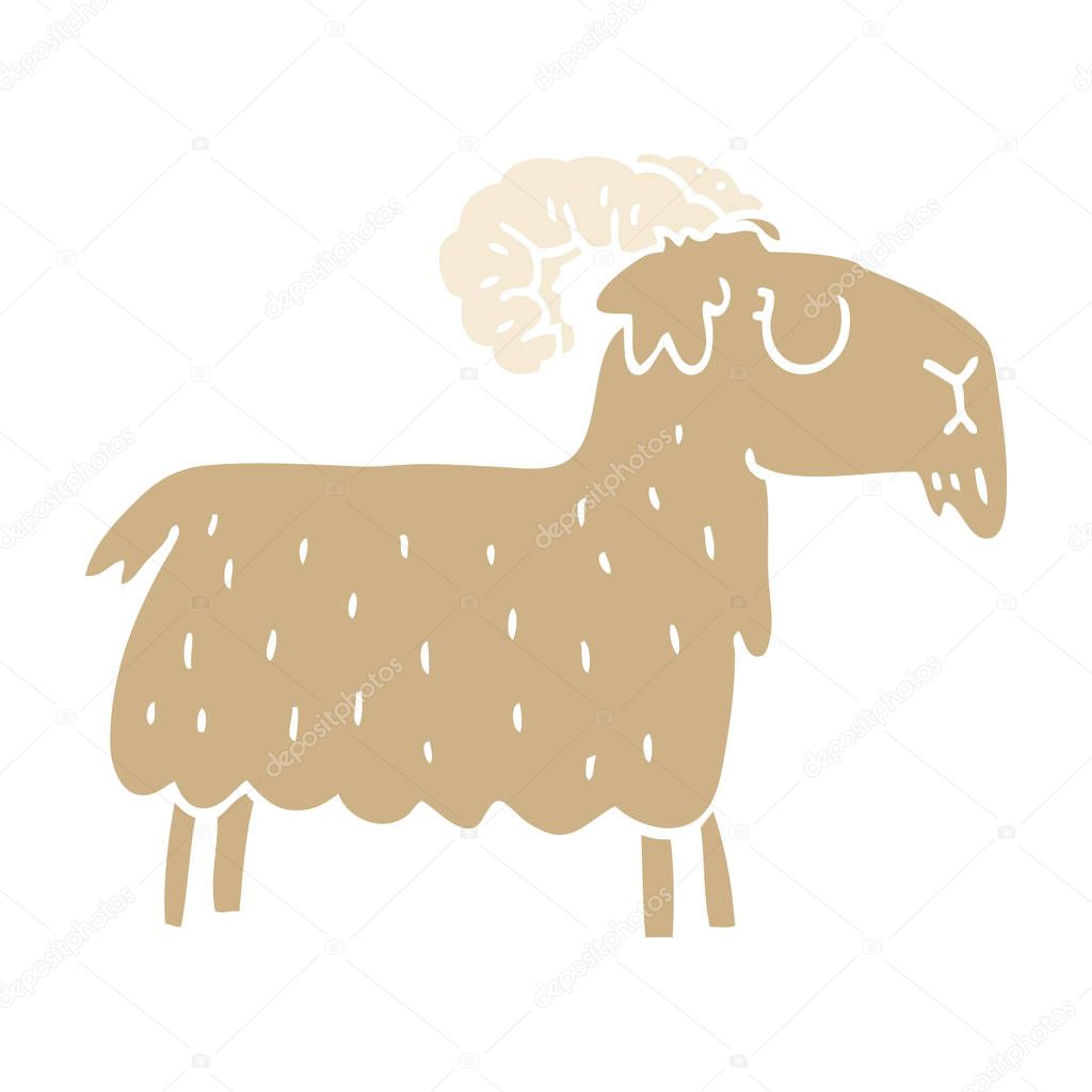 cartoon doodle stubborn goat