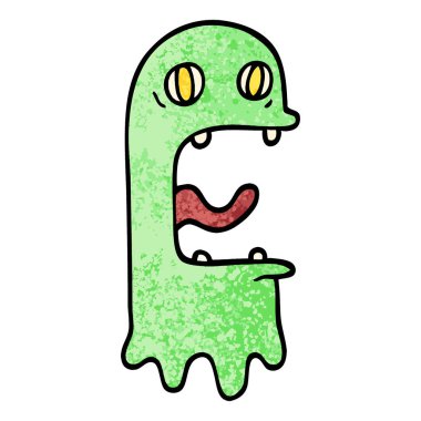 Grunge dokulu illüstrasyon karikatür ürkütücü hayalet