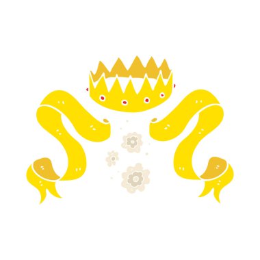 taç ve kaydırma düz renkli çizimi