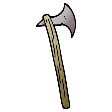 çizgi film doodle uzun balta