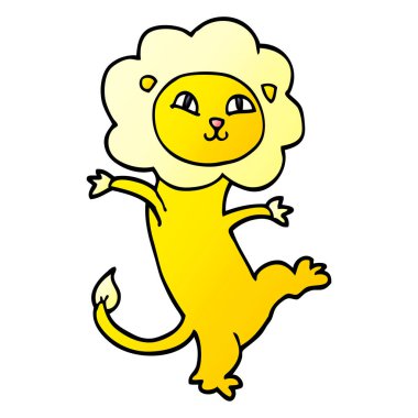 çizgi film doodle mutlu aslan