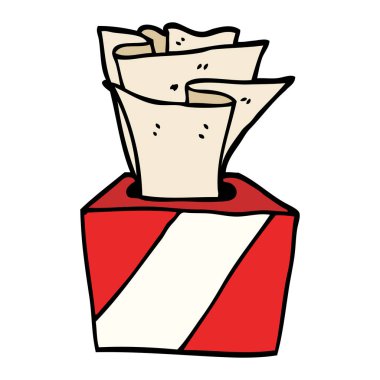 çizgi film doodle kutu mendil