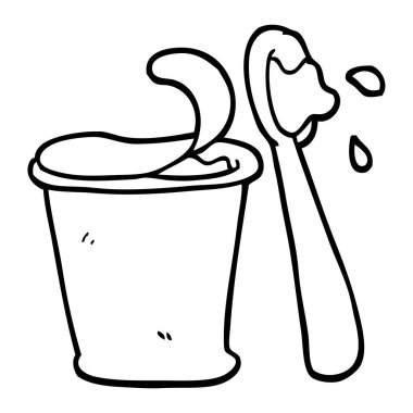 siyah beyaz çizgi film yoğurt