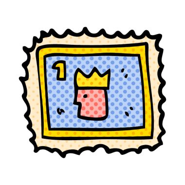 çizgi film doodle damga ile Kraliyet yüz