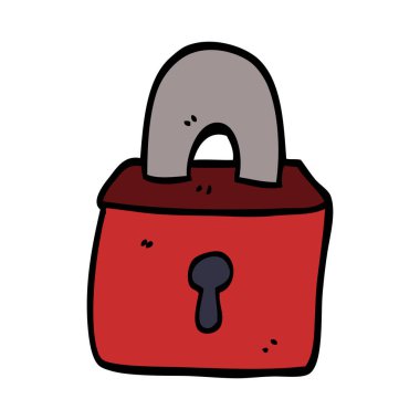 karikatür bir doodle kilit