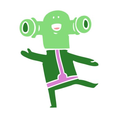 dost düz renk tarzı çizgi film yabancı