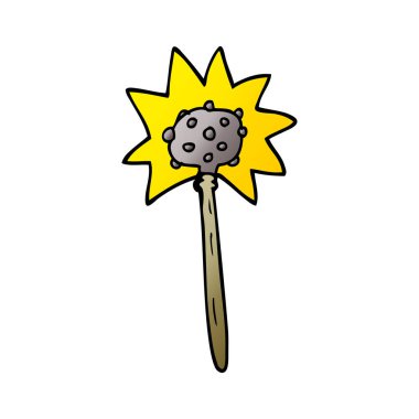 çizgi film doodle beyaz arka plan üzerinde çekiç