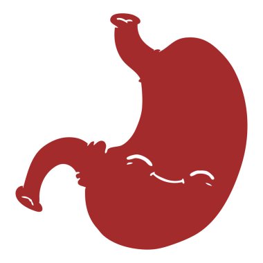 düz renk tarzı çizgi film mide