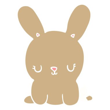 sevimli düz renk stil karikatür tavşan