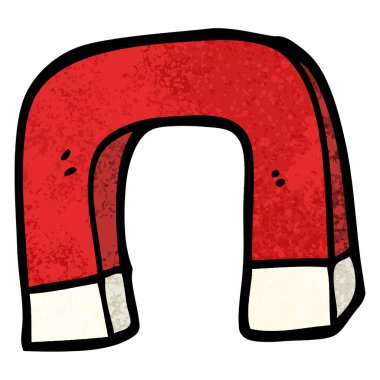 Grunge dokulu illüstrasyon karikatür mıknatıs