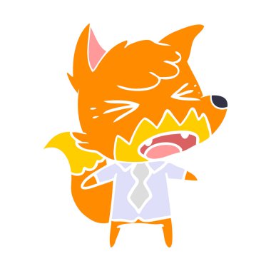 kızgın düz renk tarzı çizgi film fox patron