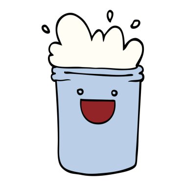 çizgi film doodle mutlu içecekler