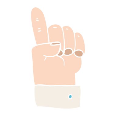 çizgi film doodle işaret eden bir ele