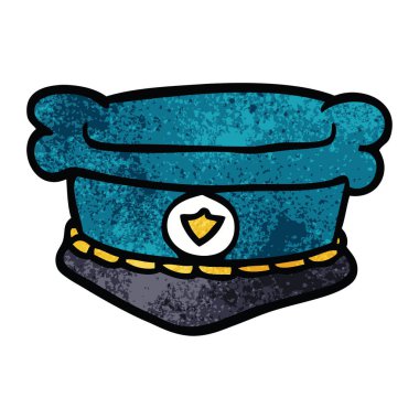 çizgi film doodle polis şapkası