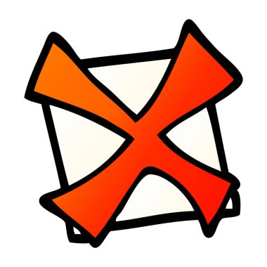 çizgi film doodle çapraz işareti