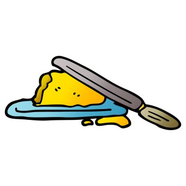 çizgi film doodle tereyağı ve bıçak