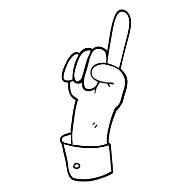 çizim karikatür işaret eden bir ele