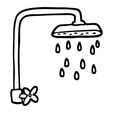 siyah beyaz çizgi film duş başlığı