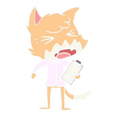 kızgın düz renk tarzı çizgi film fox