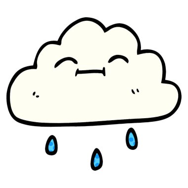 çizgi film doodle mutlu yağmur bulutu