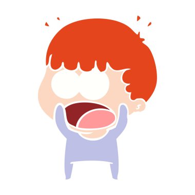 düz renk tarzı şok adam çizgi film