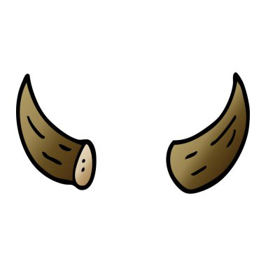 çizgi film doodle boynuzları, vektör, illüstrasyon