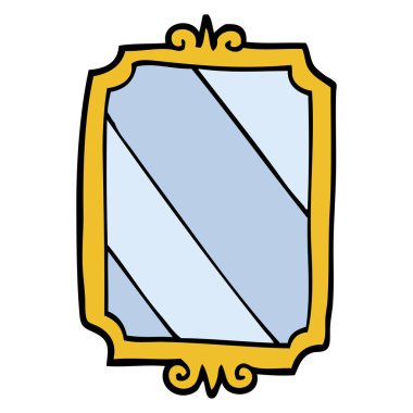 elle çizilmiş doodle tarzı çizgi film ayna