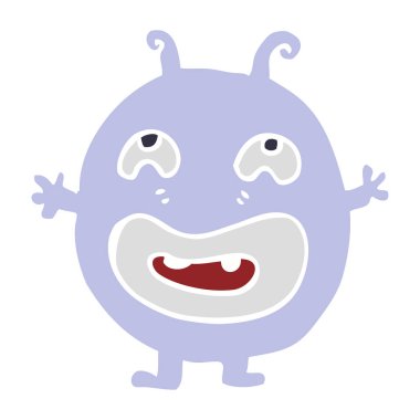 karikatür canavar beyaz arka plan üzerinde doodle