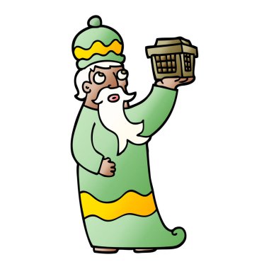 Üç Akil adam vektör degrade illüstrasyon karikatür biri