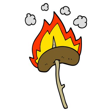 Sosisli sandviç çizgi film doodle