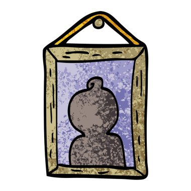 Grunge dokulu illüstrasyon karikatür portre duvar