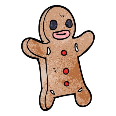 çizgi film doodle zencefilli kurabiye adam