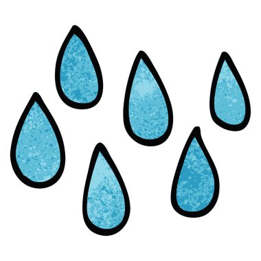 Doodle yağmur damlaları çizgi film