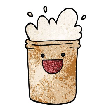 çizgi film doodle mutlu içecekler