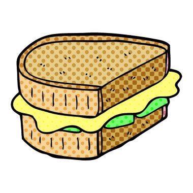 çizgi film doodle tost sandviç