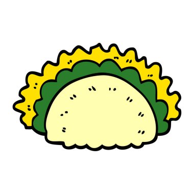 çizgi film doodle sağlıklı taco