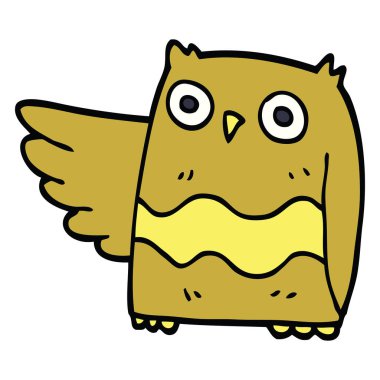 çizgi film doodle mutlu baykuş