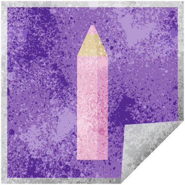 pembe boyama kalem grafik vektör çizim kare etiketi