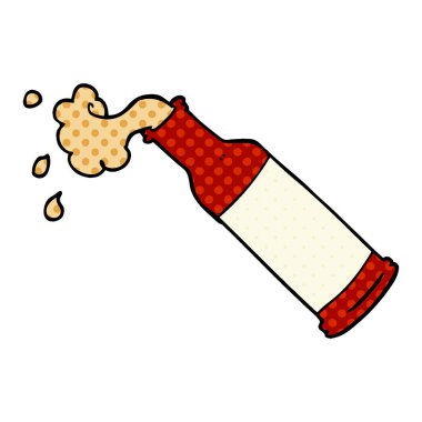 çizgi film doodle köpük bira şişesi