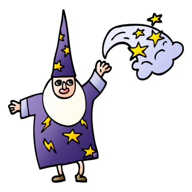 çizgi film doodle Sihirbazı döküm büyü