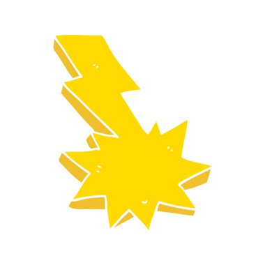 düz renk tarzı çizgi film yıldırım